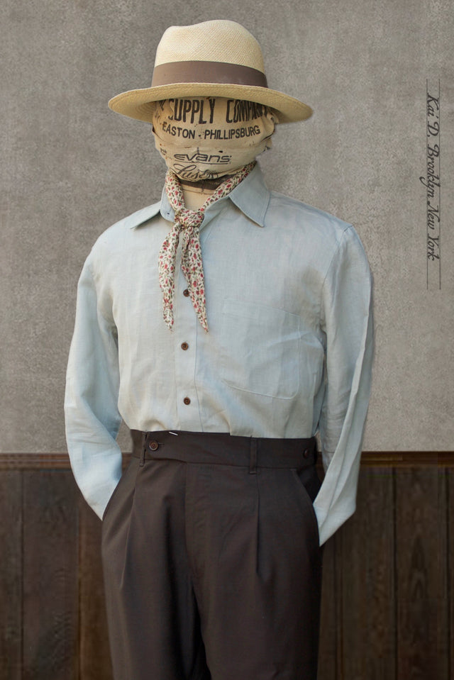Cassady Shirt (Relaxed Cut)- Mint Belgian Linen - M, L, XL, XXL