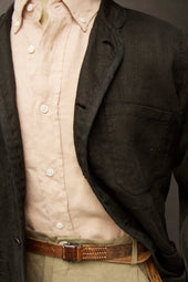 Mondrian Shirt Jacket Garment Dyed Heavy Linen M L