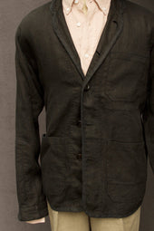 Mondrian Shirt Jacket Garment Dyed Heavy Linen M L