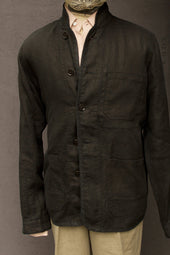 Mondrian Shirt Jacket Garment Dyed Heavy Linen M L
