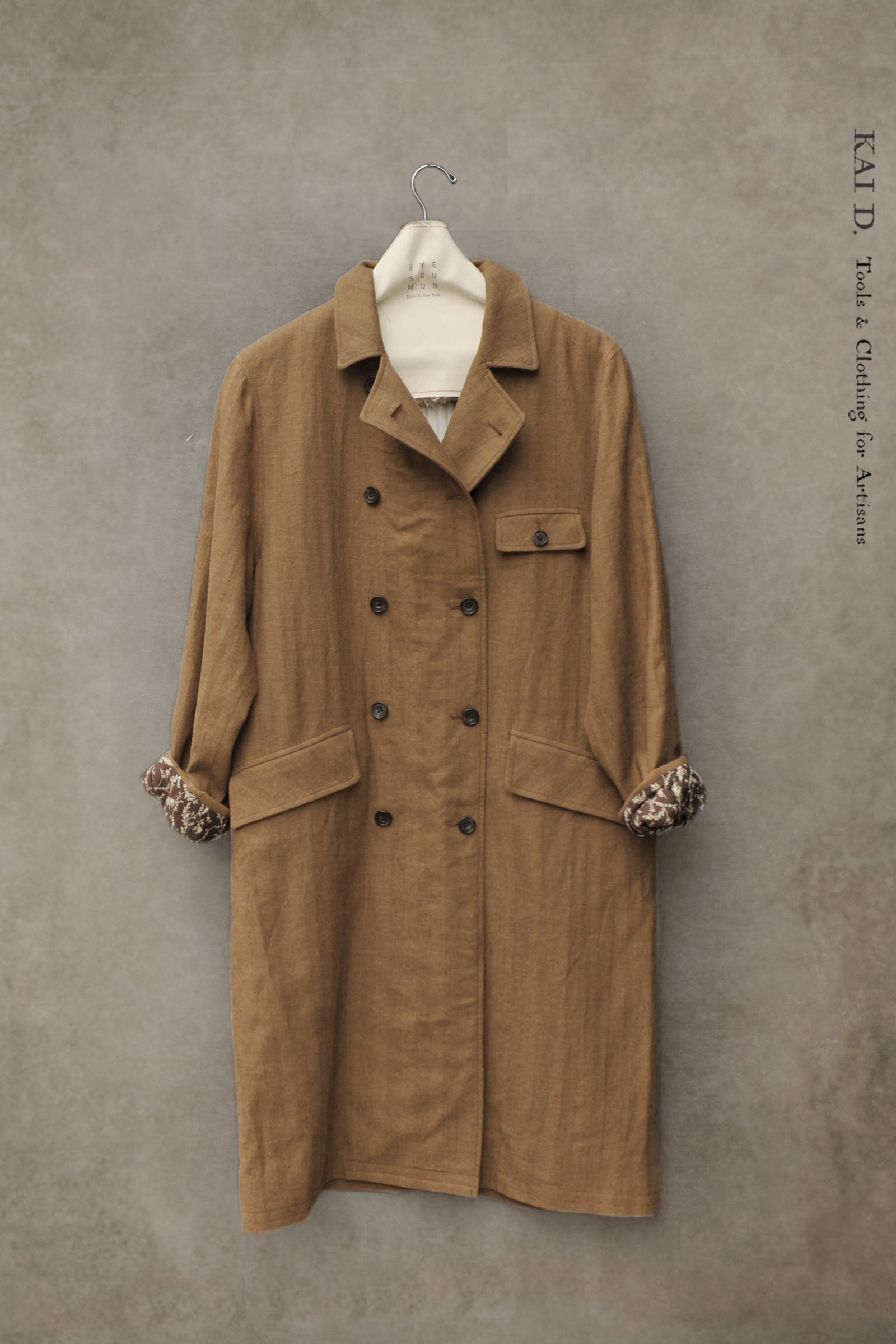 Keaton Trench Coat - Cotton Linen Herringbone - M, L