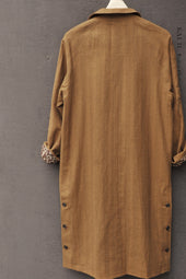 Keaton Trench Coat Cotton Linen Herringbone M L