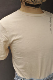 1950s Mens Loopwheel Tee Natural M L Xl
