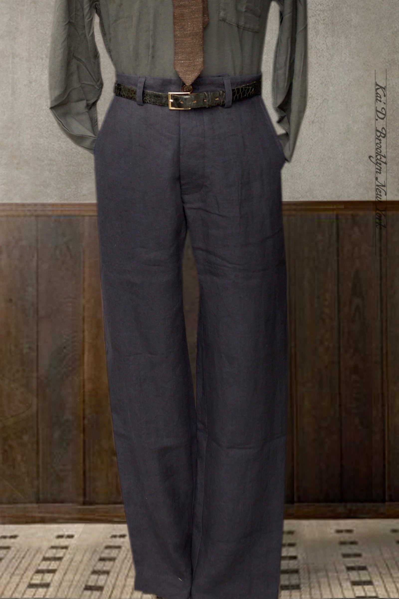 Bosun Pants - Heavy Belgian Linen - Navy - 30, 32, 34