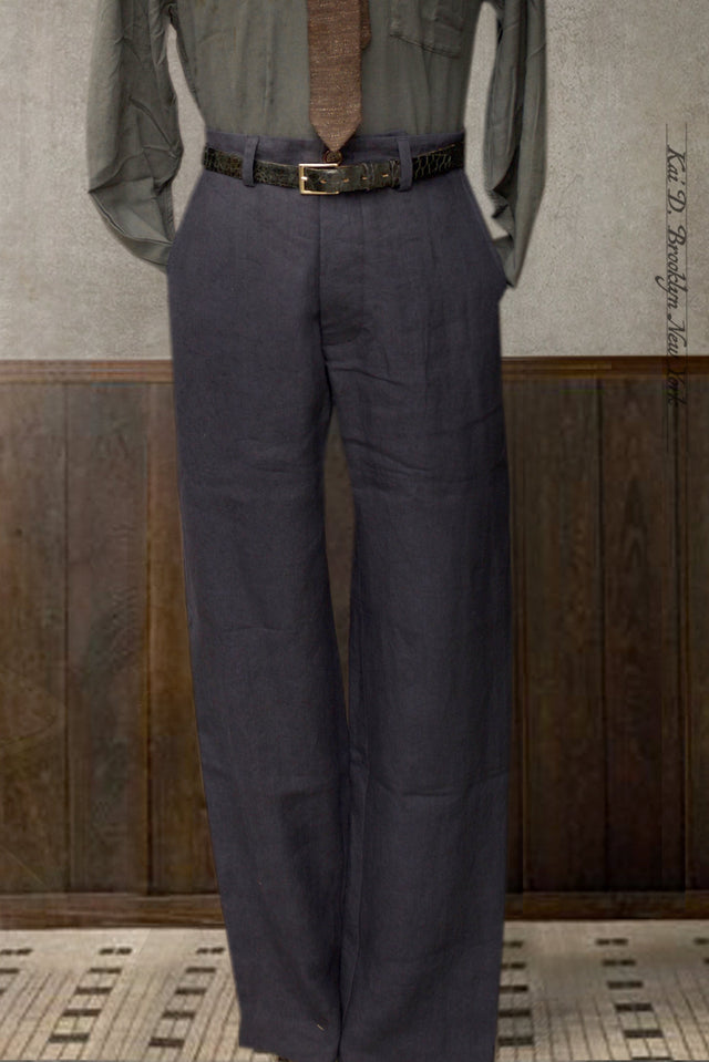 Bosun Pants - Heavy Belgian Linen - Navy - 30, 32, 34