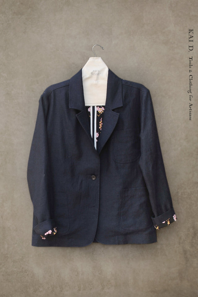 Cleo Jacket - Japanese linen - Blue Nile - S, M