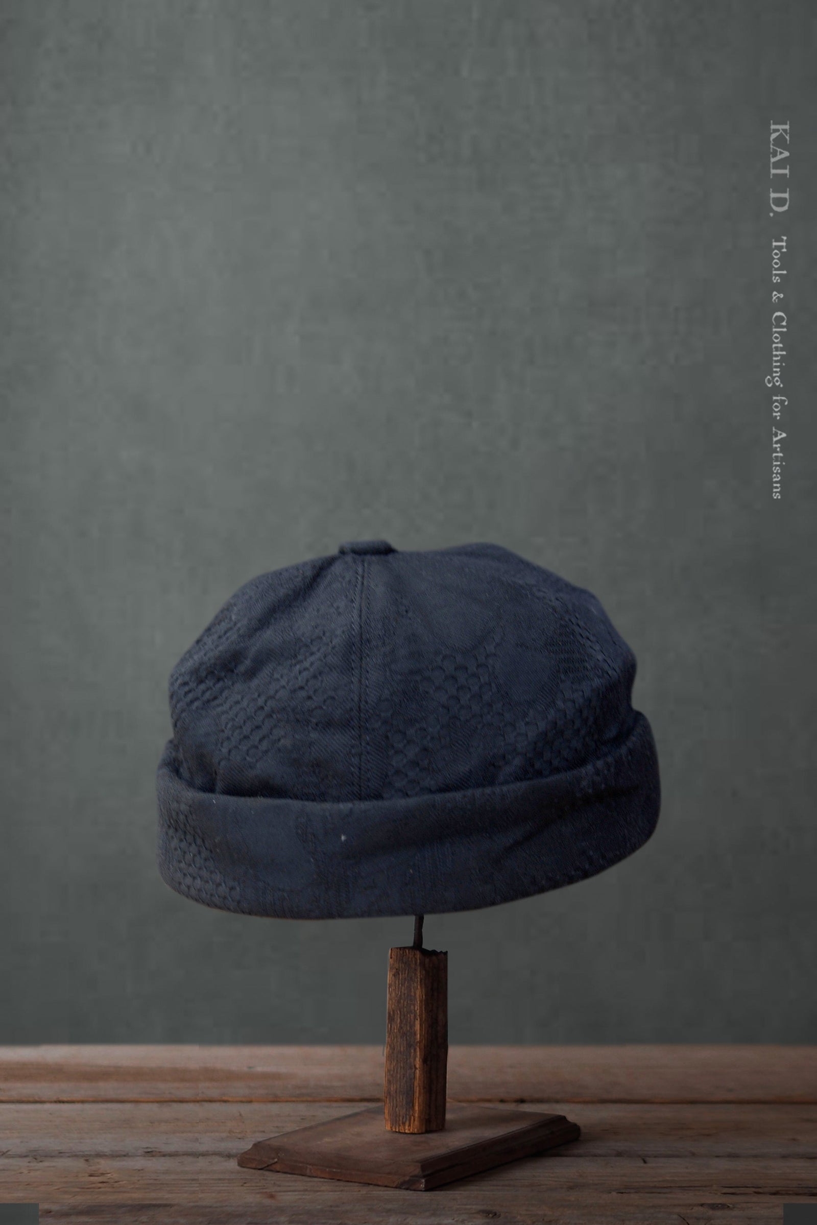 Watch Cap - Cotton Brocade- Deep Blue - M, L