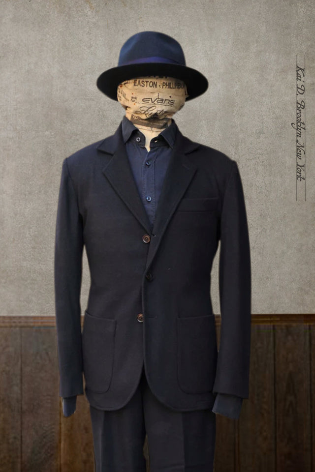 Shoemaker's Jacket - Navy Wool Cashmere - M, XL