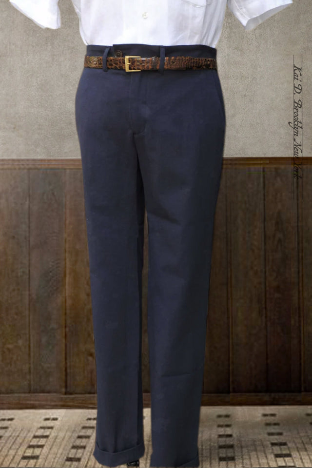 Kerouac Slim Pants - Light Cotton Linen - 30, 32 (navy)