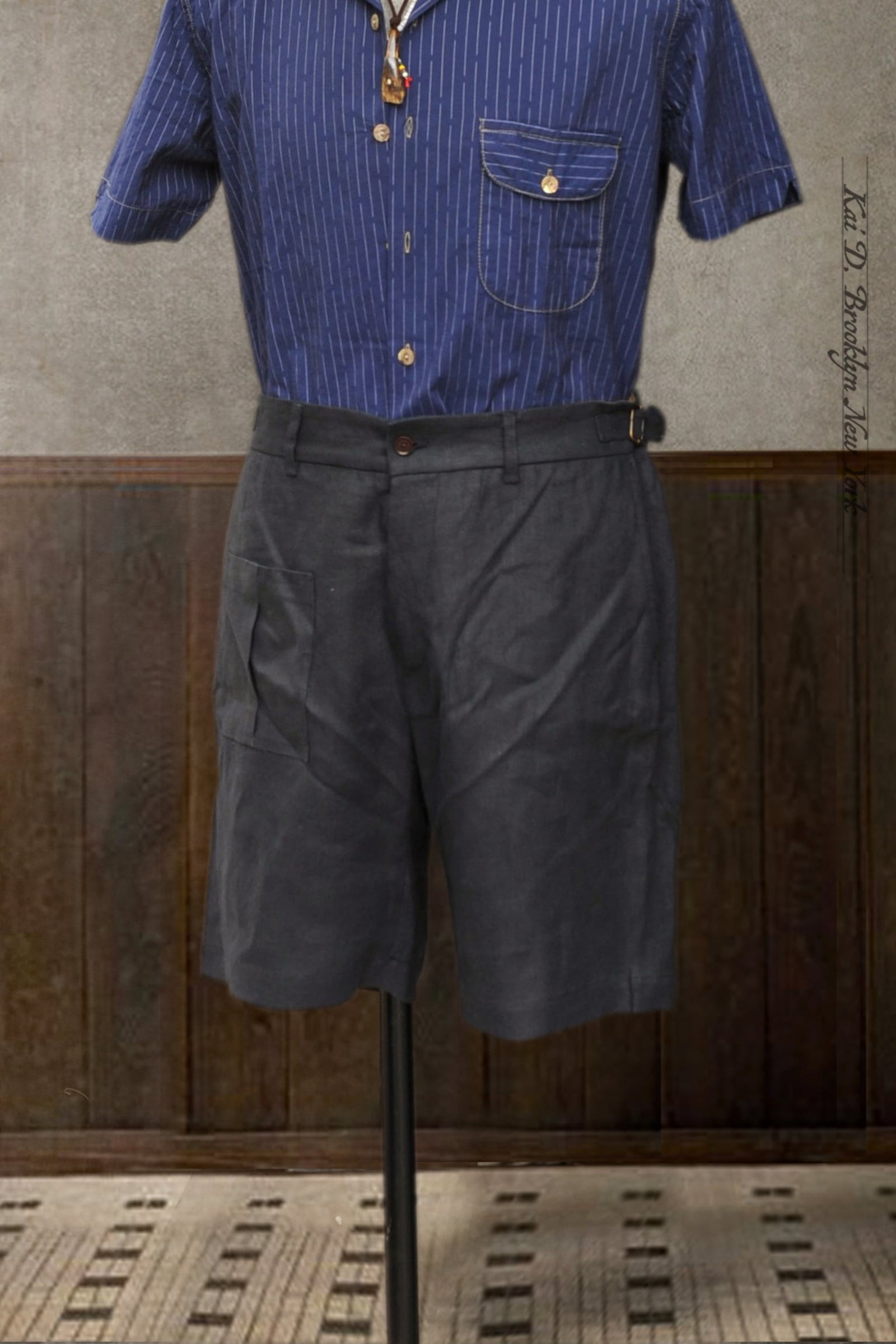 Martin Shorts - Japanese Blue Linen - 30, 32, 34, 36
