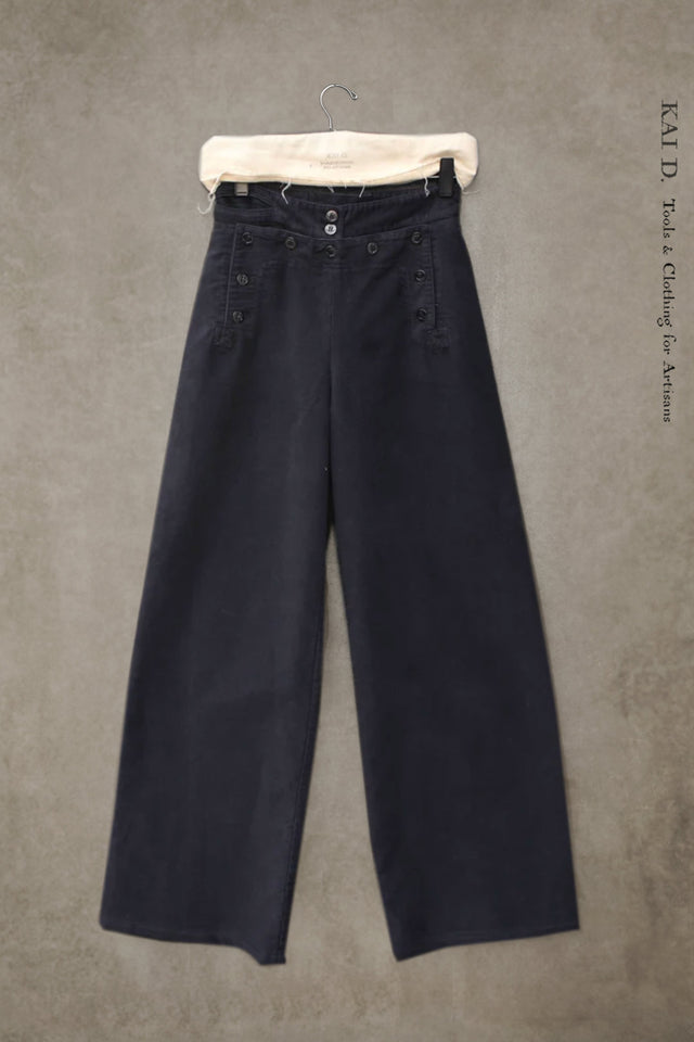 Sailor Pants - DarK Indigo Moleskin -L