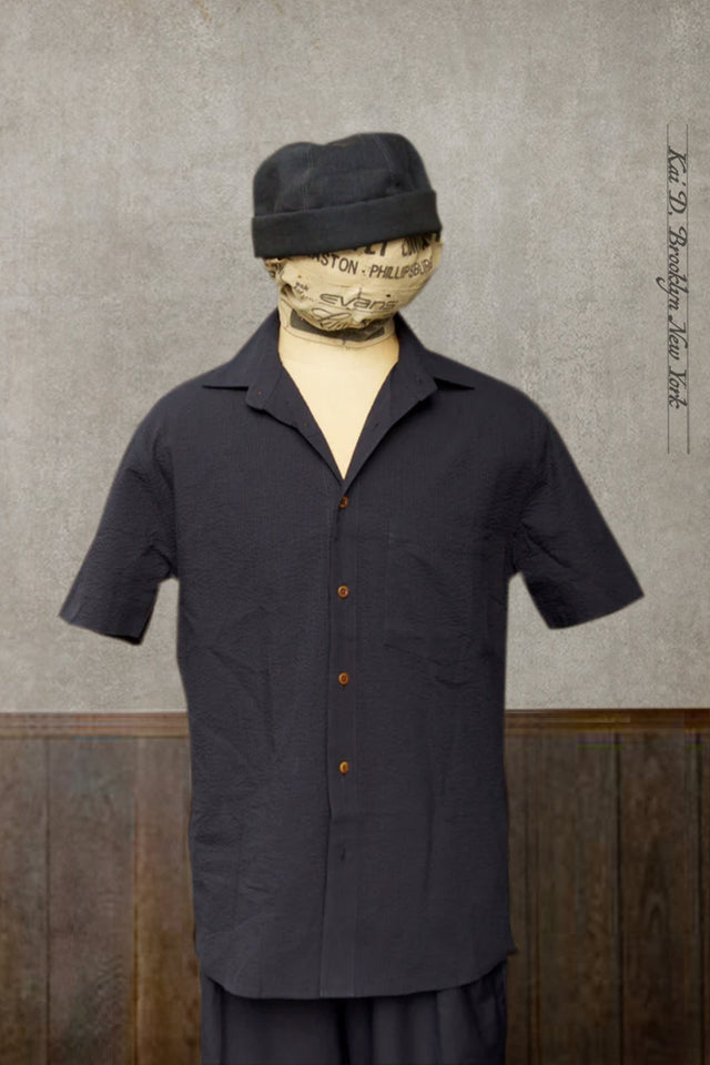 Cassady Shirt - Japanese Navy Seersucker - S, M, L, XL, XXL