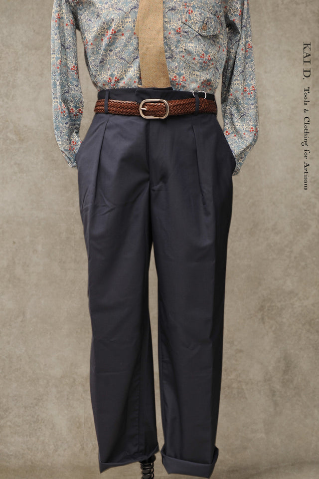 Sheffield Trousers - Navy Tropical Wool - S, M, L