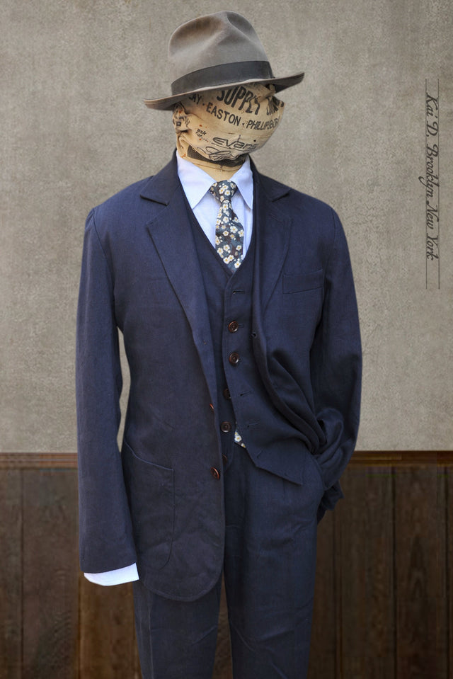 Shoemaker Jacket - Cotton Linen Navy - S, M, L, XL
