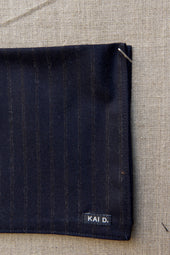 English Wool Stripe Pocket Square