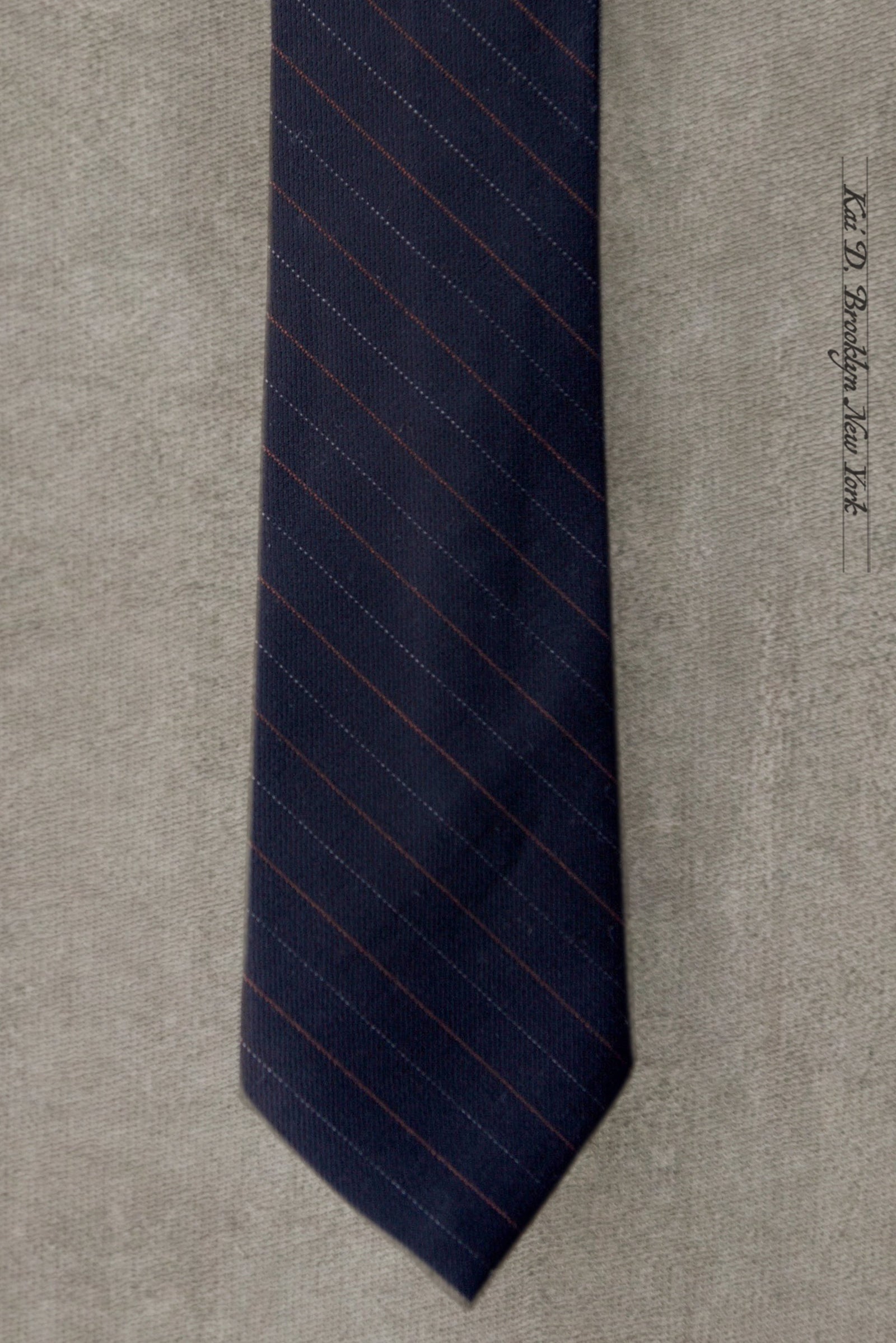 Super 120s Wool Tie - Navy Stripe