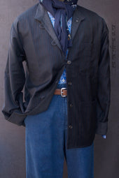 Yutori Jacket Virgin Striped Wool Virgin Wool M L Xl