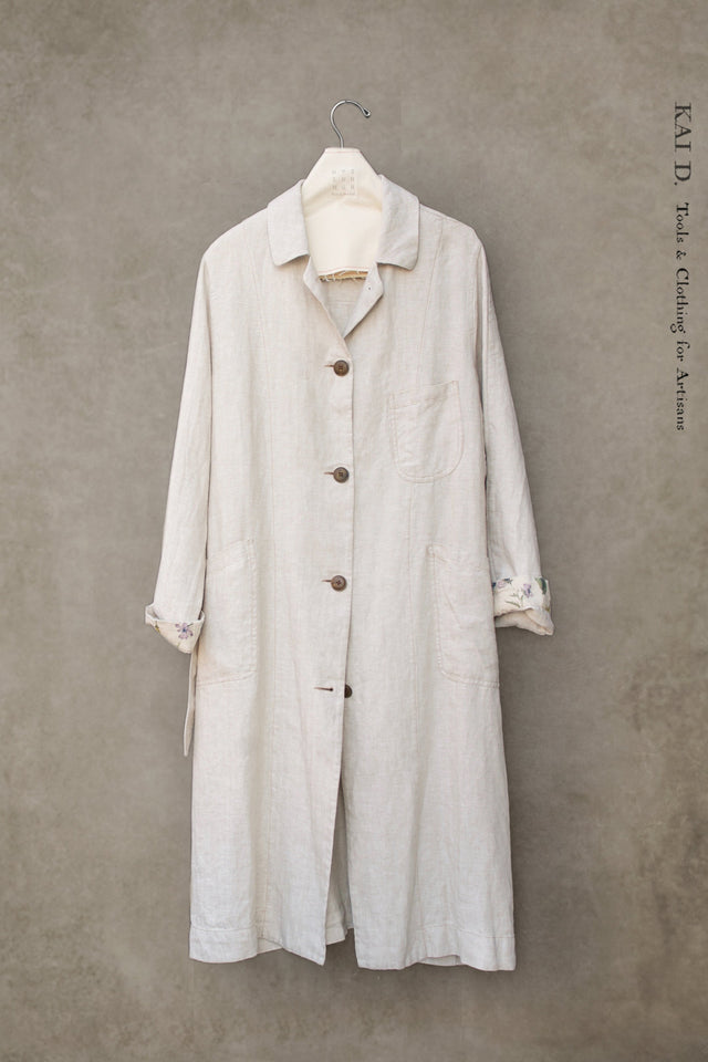 Anthropologist Coat - Washed Oatmeal Linen - S, M