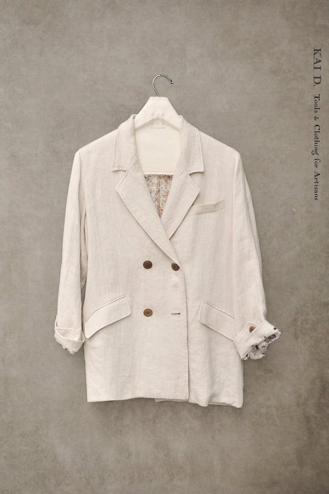 Blanchett Jacket , Japanese Linen- Cream - M