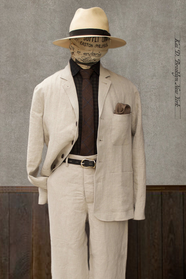 Ginsberg Jacket (Relaxed Cut) - Oatmeal Sabi Linen - M, L, XL