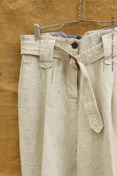 Kaylee Belted Pants Washed Linen Xxs S M