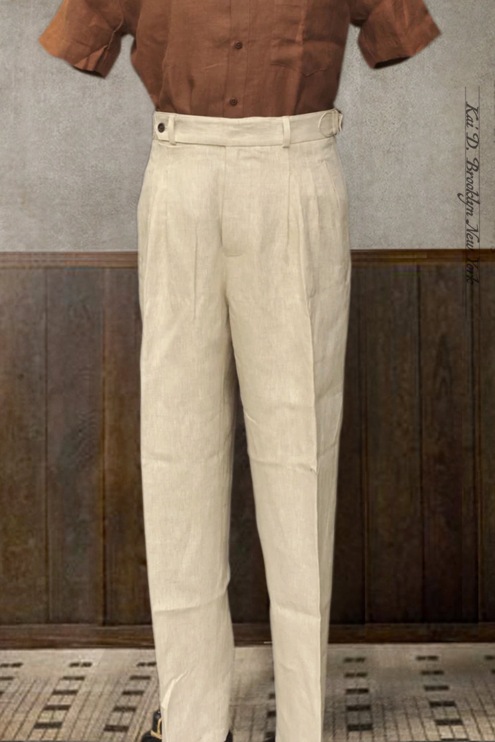 Wide Leg Matisse Pants - Heavy Oatmeal Linen - 30