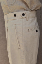 Novelist Trousers Cotton Linen Herringbone Twill 36