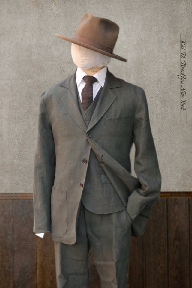 Shoemaker's Jacket - Officer Olive Belgian Linen - M, L, XL