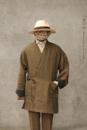 Kyoto Japanese Farmer Coat Crosshatched M