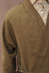 Kyoto Japanese Farmer Coat Crosshatched M