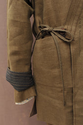 Kyoto Japanese Farmer Coat Crosshatched M
