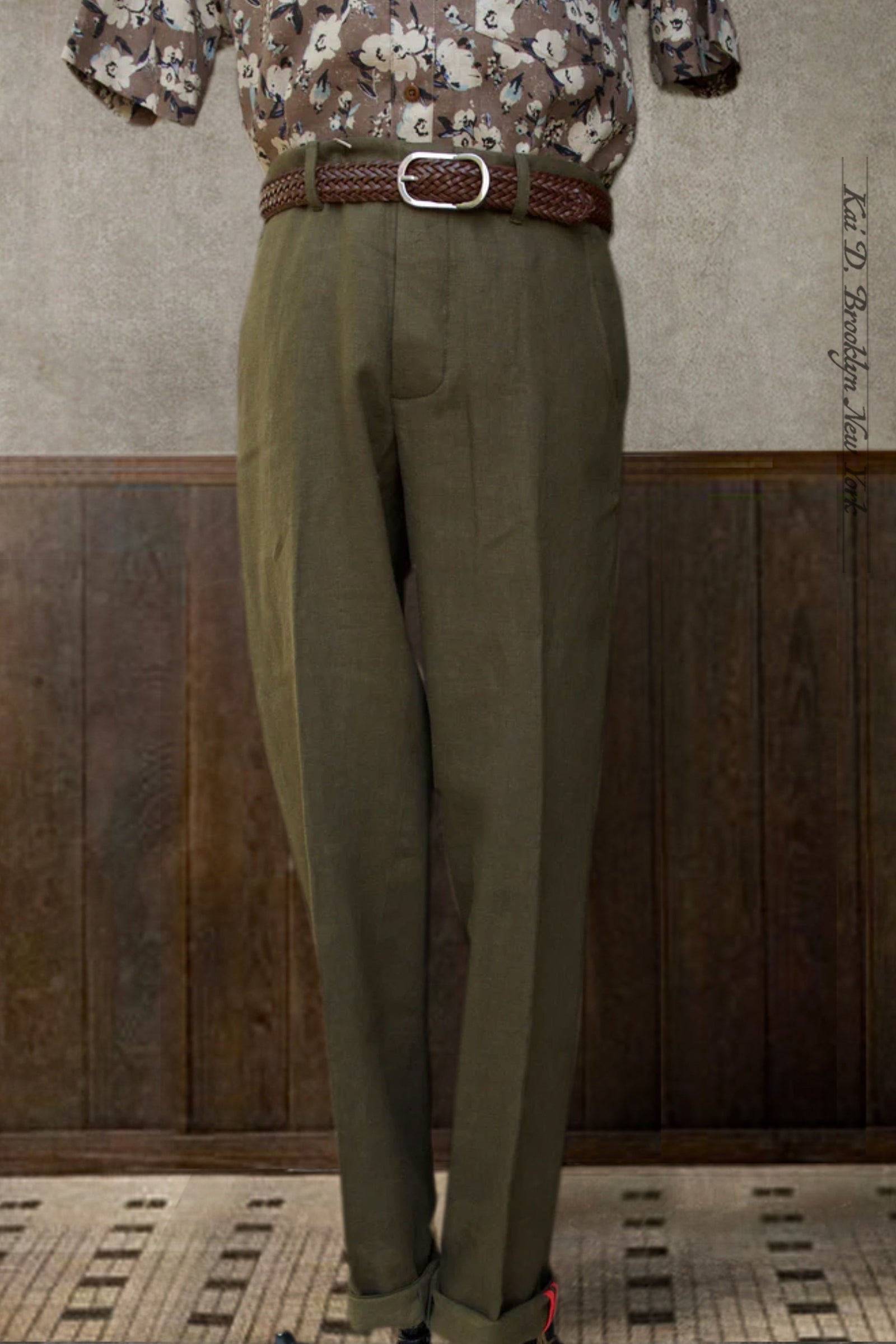 Borough Pants - Crosshatch Linen Twill - Olive Grove - 30, 32, 34, 36