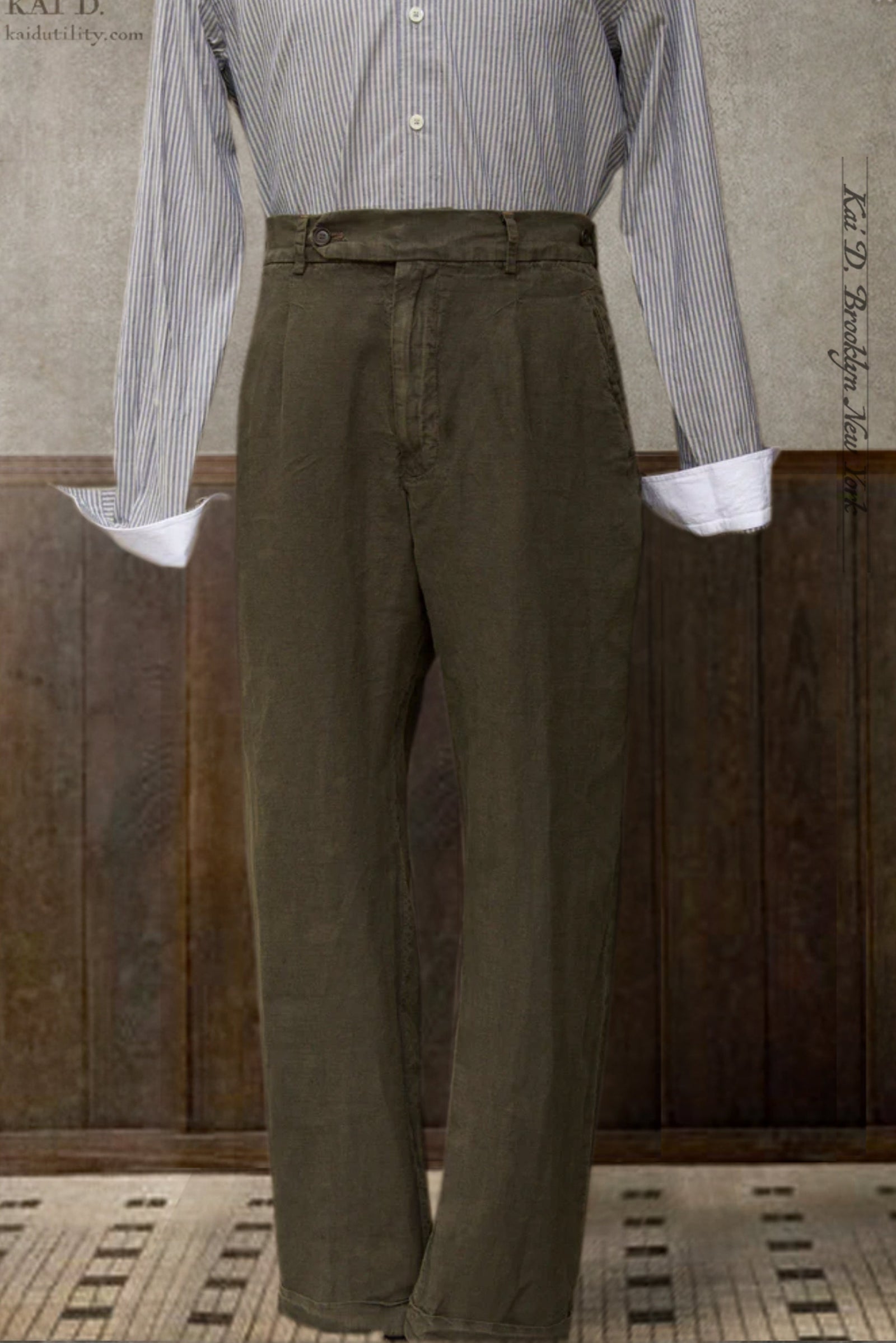 Novelist Trousers Washed Linen 28 29 32 33