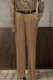 One Pleat Trousers Plant Dyed Italian Cotton Twill 46 48 52
