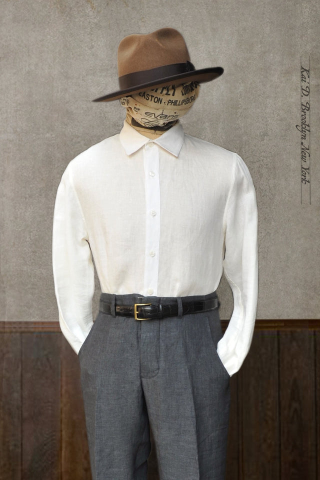 Delancey Shirt - Belgian Linen - Oyster White - M, XL, XXL
