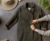 Keaton Trench Coat Cotton Linen Tweed S M L