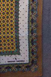 Ultra Light Cotton Pocket Square Paisley Border