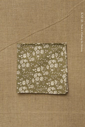 Antique Floral Pocket Square Pea Green