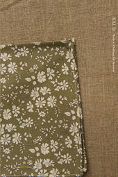 Antique Floral Pocket Square Pea Green