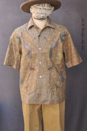 Printed Peacock Shirt Cinnamon M L