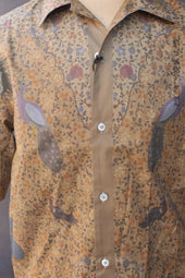 Printed Peacock Shirt Cinnamon M L
