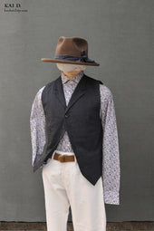 Doyle Vest Tonal Wool Plaid M L Xl