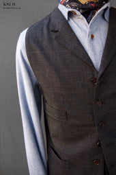 Doyle Vest Tonal Wool Plaid M L Xl