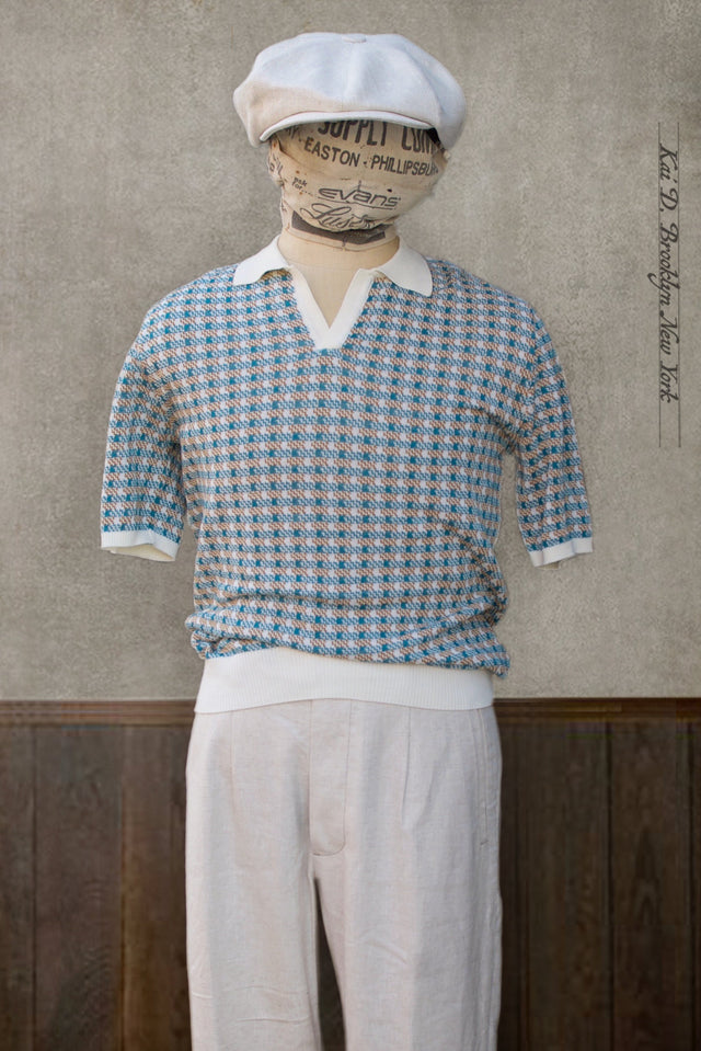 Ecru/rust/aqua
