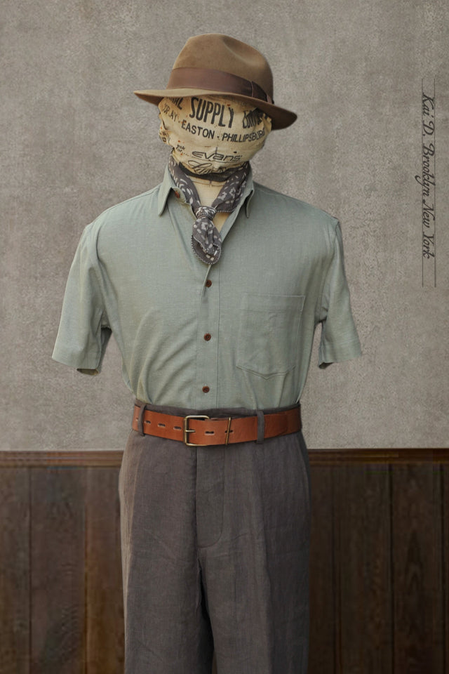 Cassady Shirt - Evergreen Fog Cotton Silk - S, M, L, XL