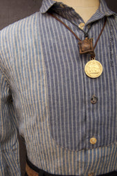 Linen Bib Shirt M L Xl