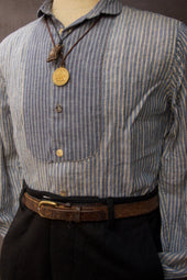 Linen Bib Shirt M L Xl