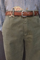 Flat Front Trousers Heavy Washed Cotton 31