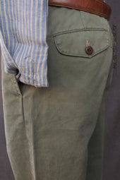 Flat Front Trousers Heavy Washed Cotton 31