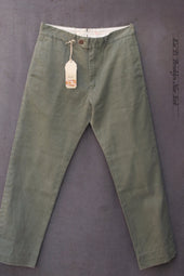 Flat Front Trousers Heavy Washed Cotton 31